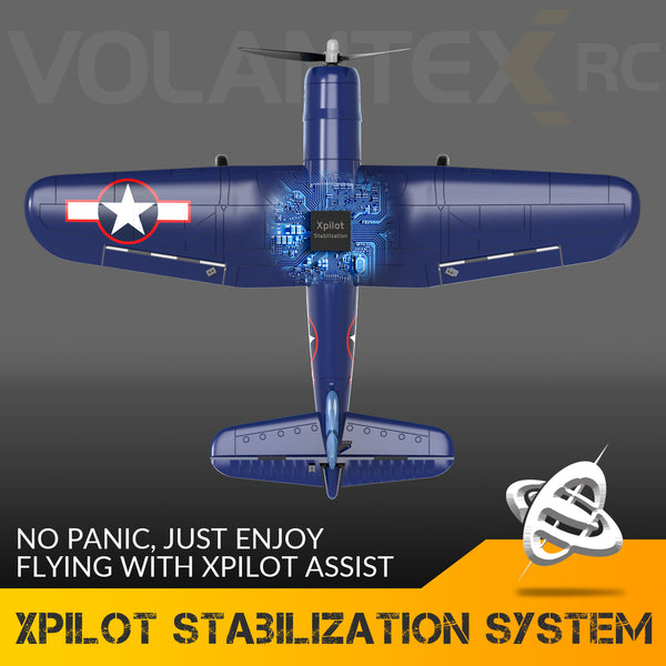 VOLANTEXRC Corsair F4U Scale RC Warbird Airplane Gyro Stabilizer One key Aerobatic