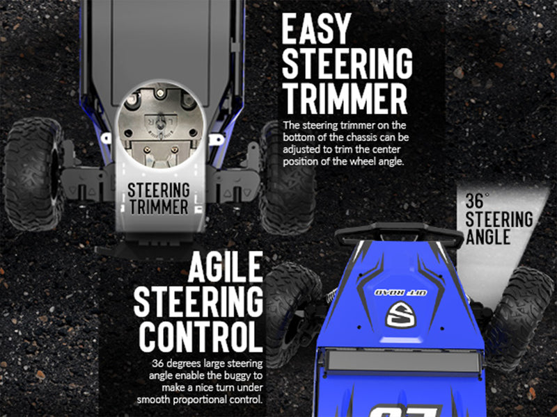 Racent 1:16 Scale All-Terrain Remote Control Rock Crawler Desert Racer (blue)