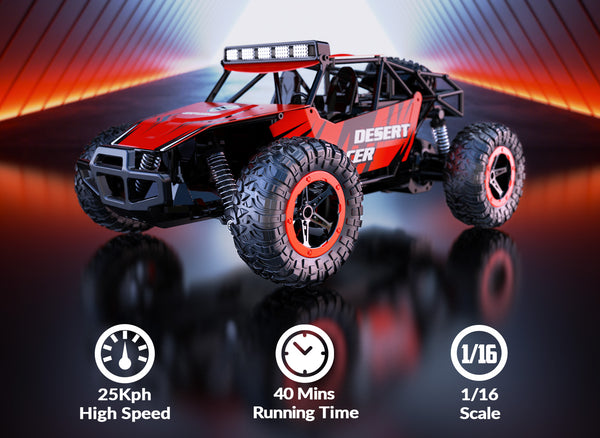 Racent escala 1:16 todoterreno control remoto Rock Crawler Desert Racer