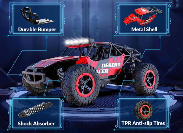 Racent escala 1:16 todoterreno control remoto Rock Crawler Desert Racer