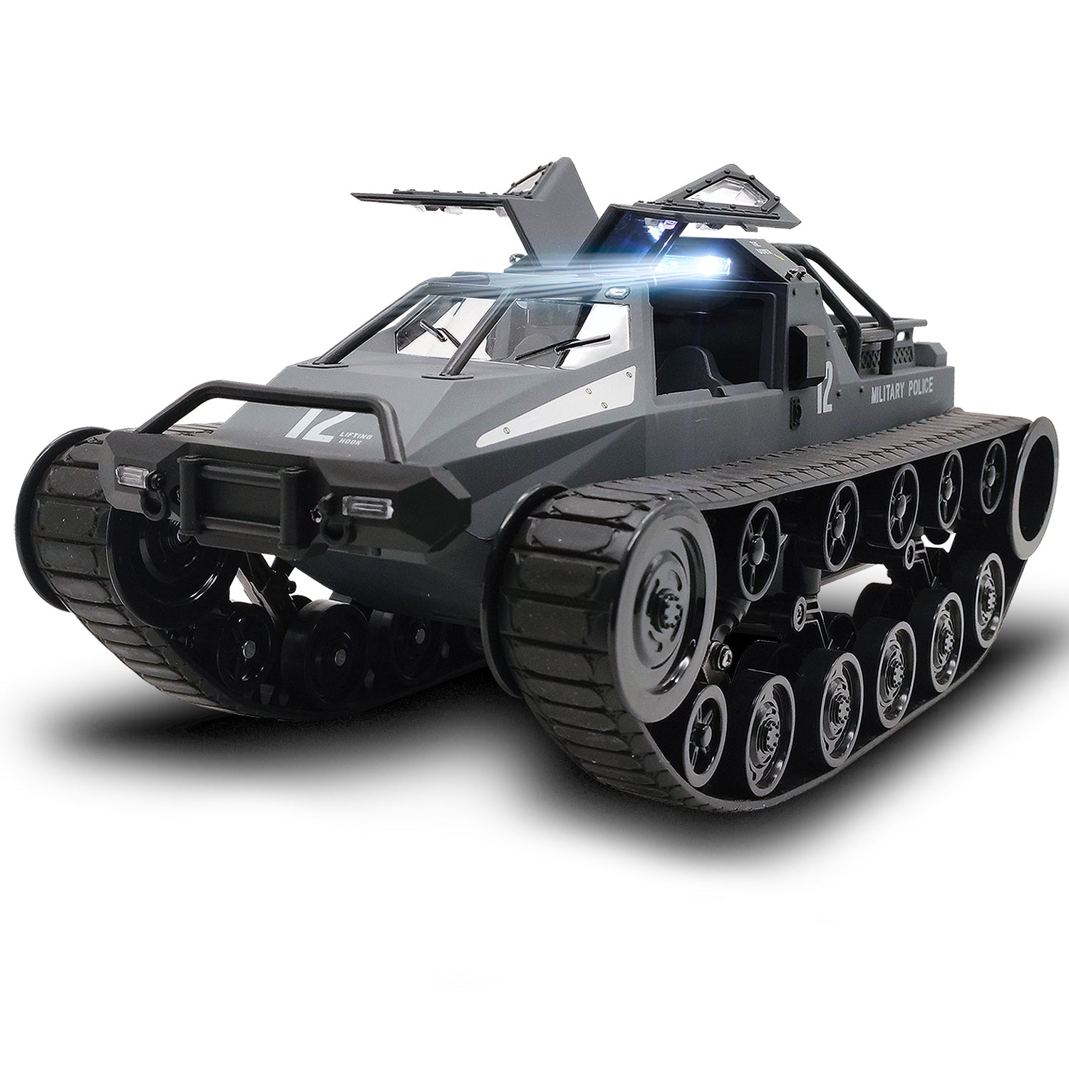 Racent RC Tank 1:12 Scale High Speed Remote Control All Terrain Tank (Grey)