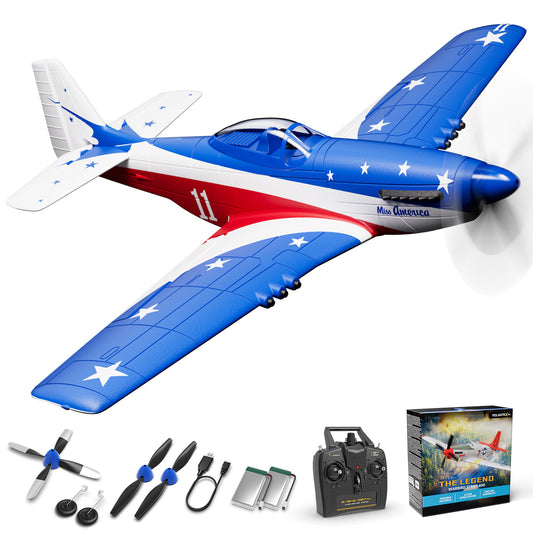 VOLANTEXRC Mustang p51 vermelho (RTF) 4CH 400mm para iniciantes (15,7 '') 76105