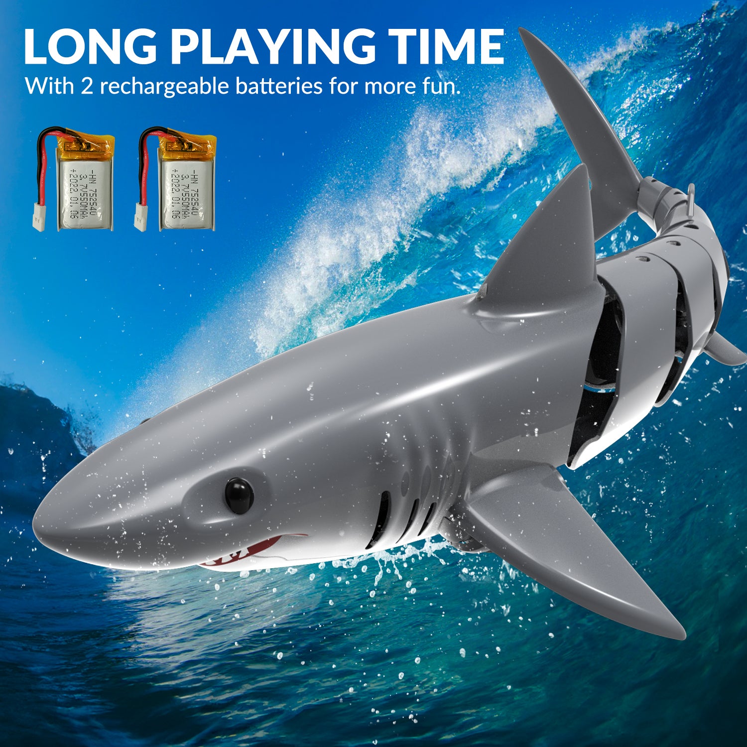 VOLANTEXRC Fernbedienung Shark Spielzeug für Pool 2,4 GHz RC Shark RC Boote Tolles Geschenk