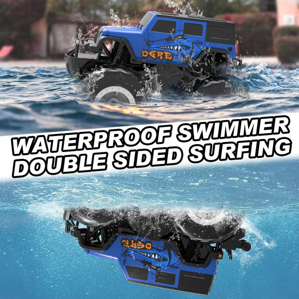 Amphibious Remote Control Car All Terrain Off-Road Waterproof RC Monster Truck for Kids - EXHOBBY