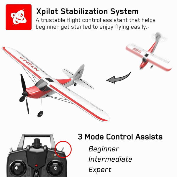 VOLANTEXRC Sport Cub 500 4Ch RC Trainer Airplane w- 6-Axis Gyro One-key Aerobatic Park flyer (761-4)RTF.