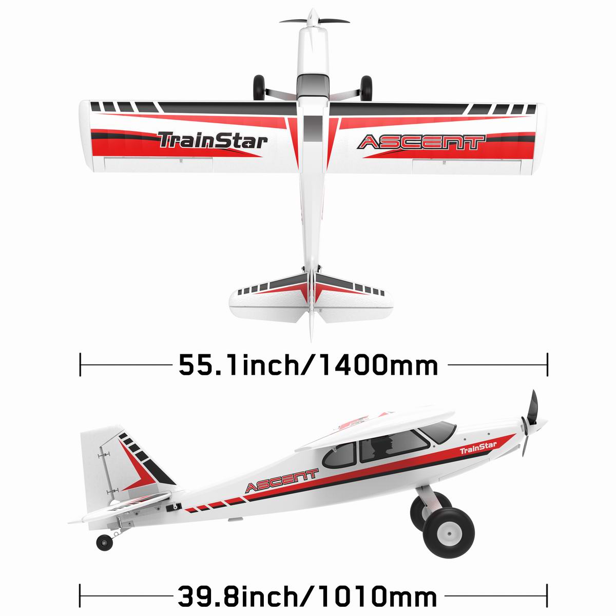 ASCENT 1400MM 4 Channel RC Airplane with Over-Grade Power System and Plasitc Fuselage (747-8) PNP.