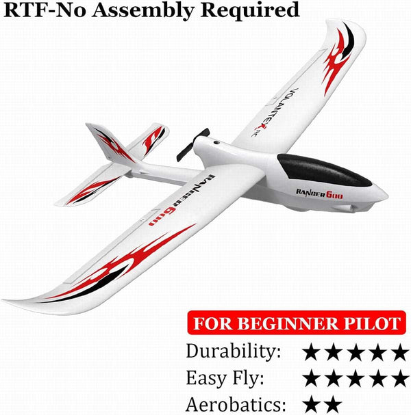 VOLANTEXRC Ranger600 RC Glider w- Xpilot Stabilizer and One Key U-turn for Kids (761-2) PNP.