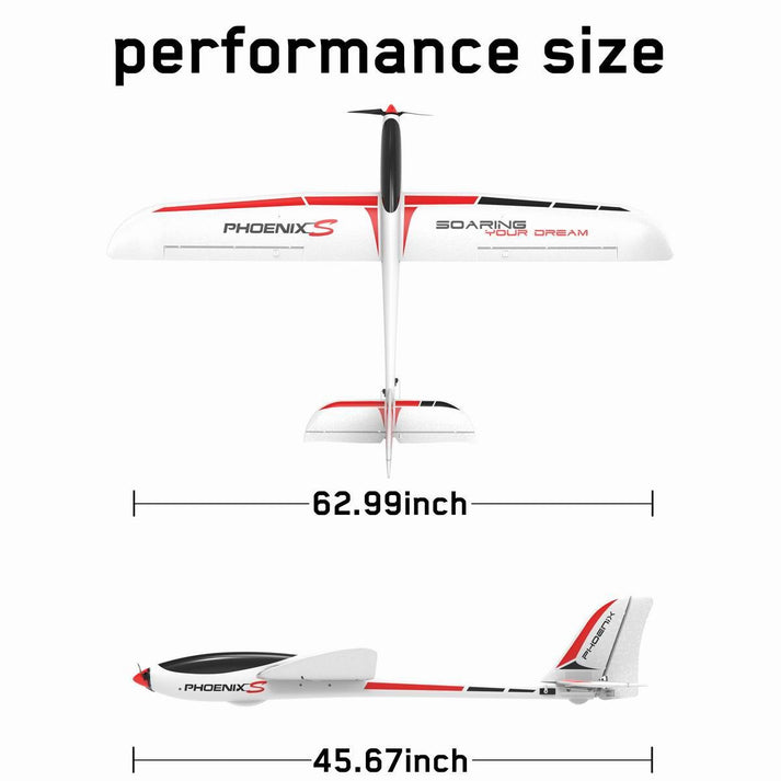 PhoenixS 4 Channel Glider with 1600MM Wingspan and Streamline ABS Plastic Fuselage and (742-7) PNP.