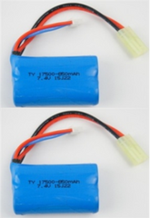 2 pcs 7.4V-900MAH-Lithium Battery with Tamiya plug for RC Truck 785-2 and 1/16 RC Truck Crossy / Sand Storm / Tornado