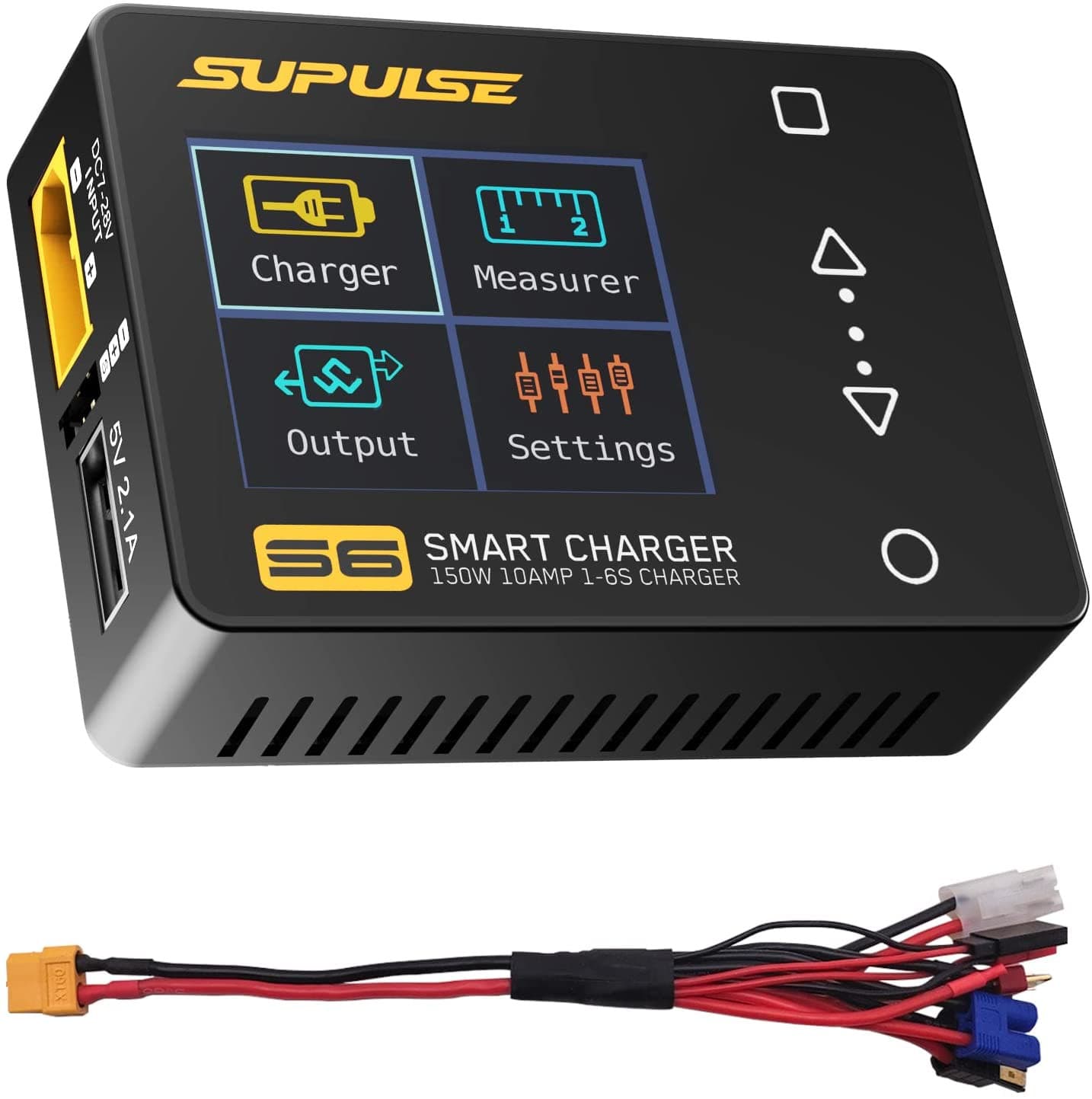 SUPULSE S6 Balance Charger Discharger for 1S-6S LiPo Battery NiMH/NiCD/Li-PO/Li-Fe/Pb with Power Supply - EXHOBBY