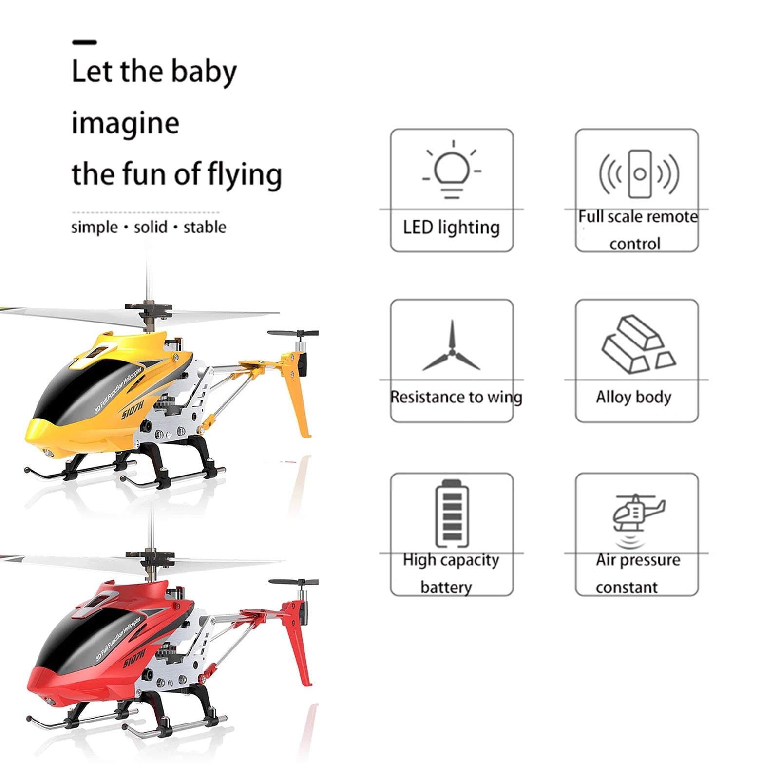 RC Helicopter Remote Control Helicopter  Auto-hover Gyro Stabilization with LED light Mini RC Toy for Kids-EXHOBBY LIMITED.