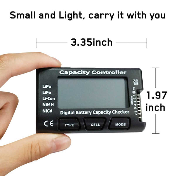 Capacity Controller CELLMeter-7 Digital Battery Capacity Checker Battery Balancer Tester LCD for LiPo-Life-Li-ion-NiCd-NiMH - EXHOBBY