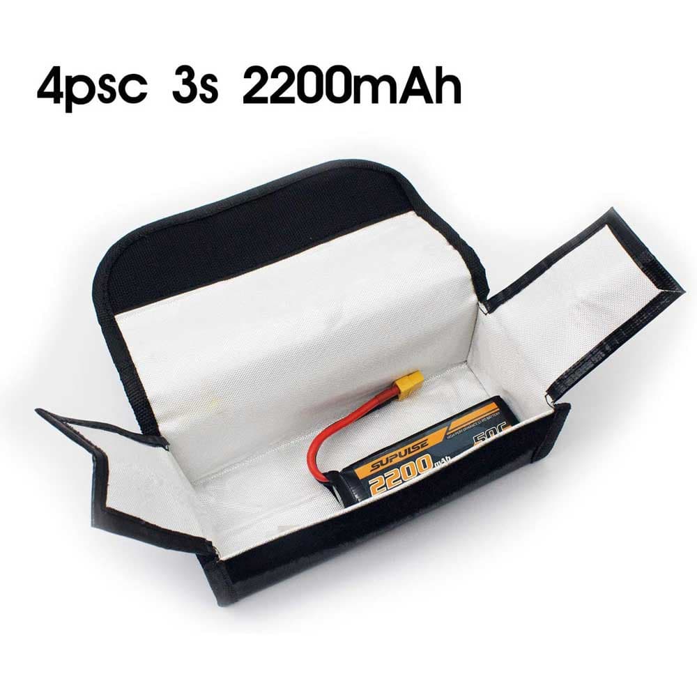 SUPULSE 2pcs Lipo Storage Bag Fireproof Explosionproof for Battery Charge and Storage - EXHOBBY